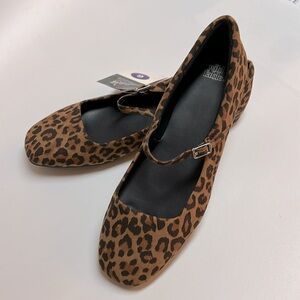 Wild Fable Elsa Leopard Print Mary Jane Flats Brown Black